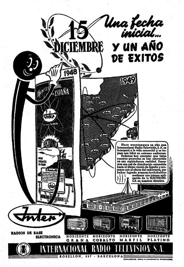 Publicidad de Inter Electrónica de 1949