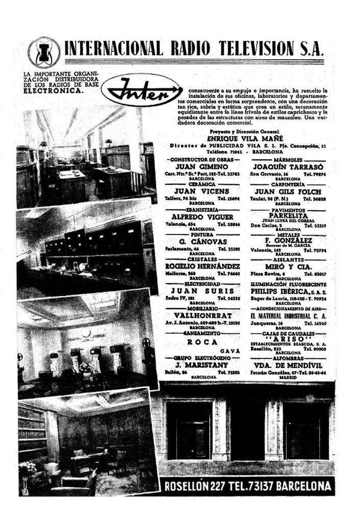 Publicidad de Inter Electrónica de 1948