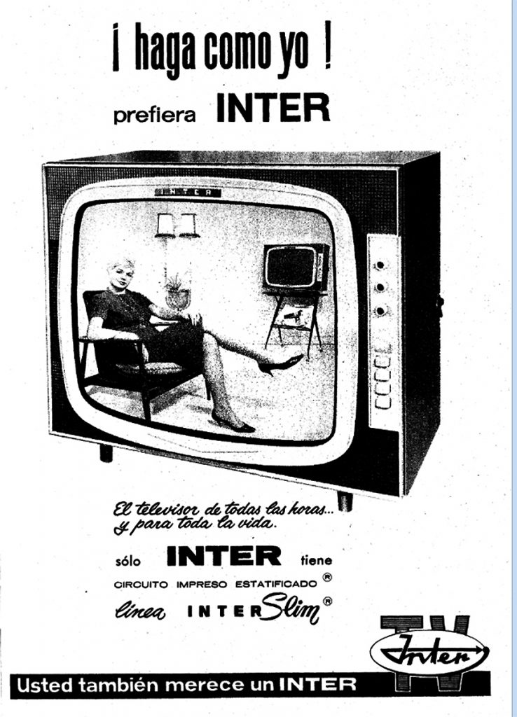 Publicidad de televisor Inter de los años 60
