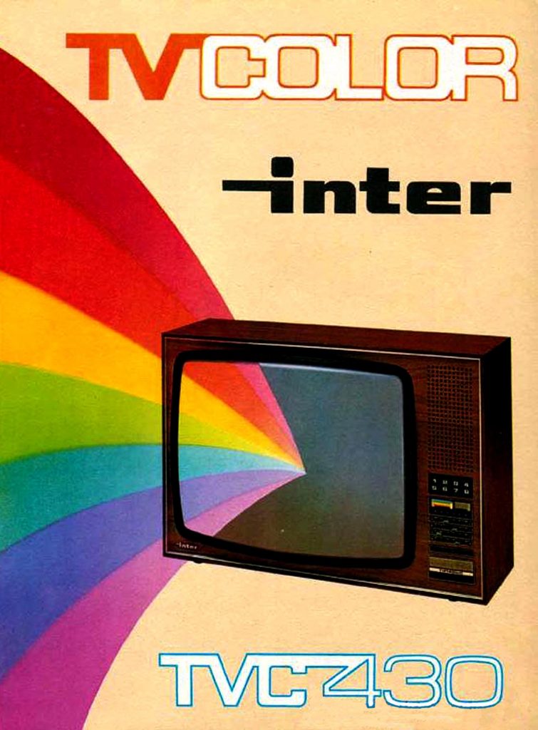 Publicidad de Inter Electrónica del televisor TV-430 de 1974.