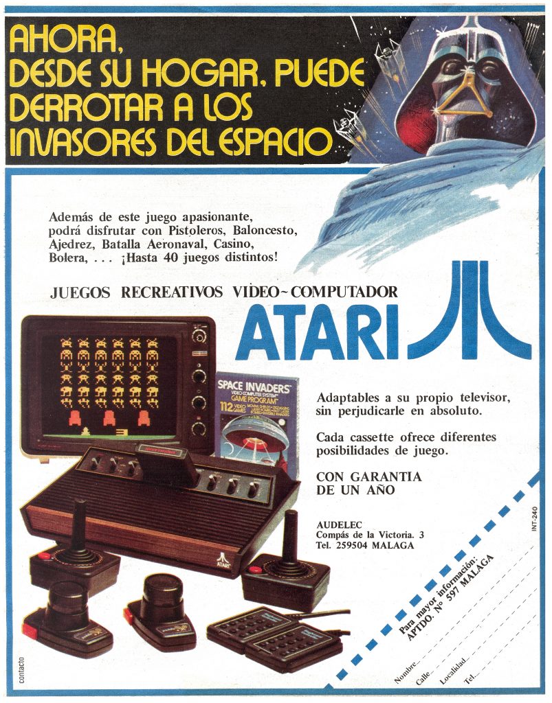 Publicidad de Atari 2600 de Audelec de diciembre de 1980.