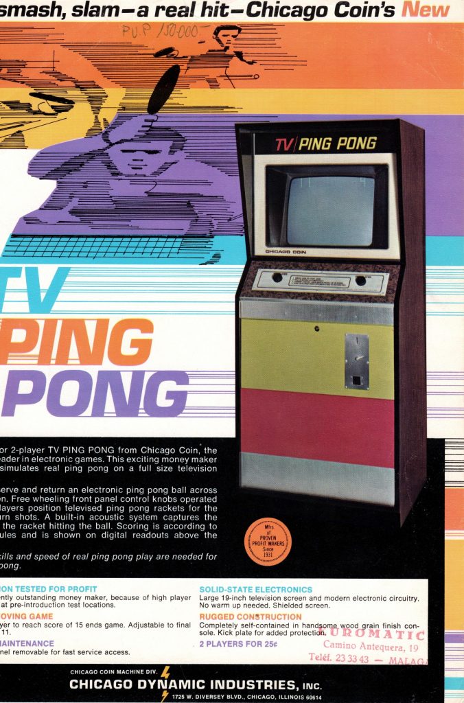 TV Ping-Pong de Chicago Coin, importado a España por Euromatic
